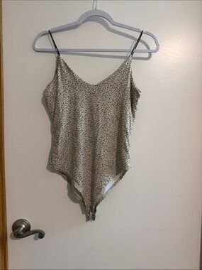 gaze Cream and Black Leopard-Print Slip Bodysuit